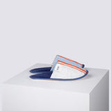 BREE Pause Set – Slippers aus Baumwollfrottee, blau gestreift